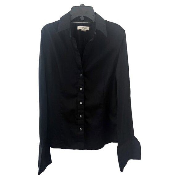 Banana Republic Black Button Down Tailored Stretch Long Sleeves Shirt - Picture 1 of 5